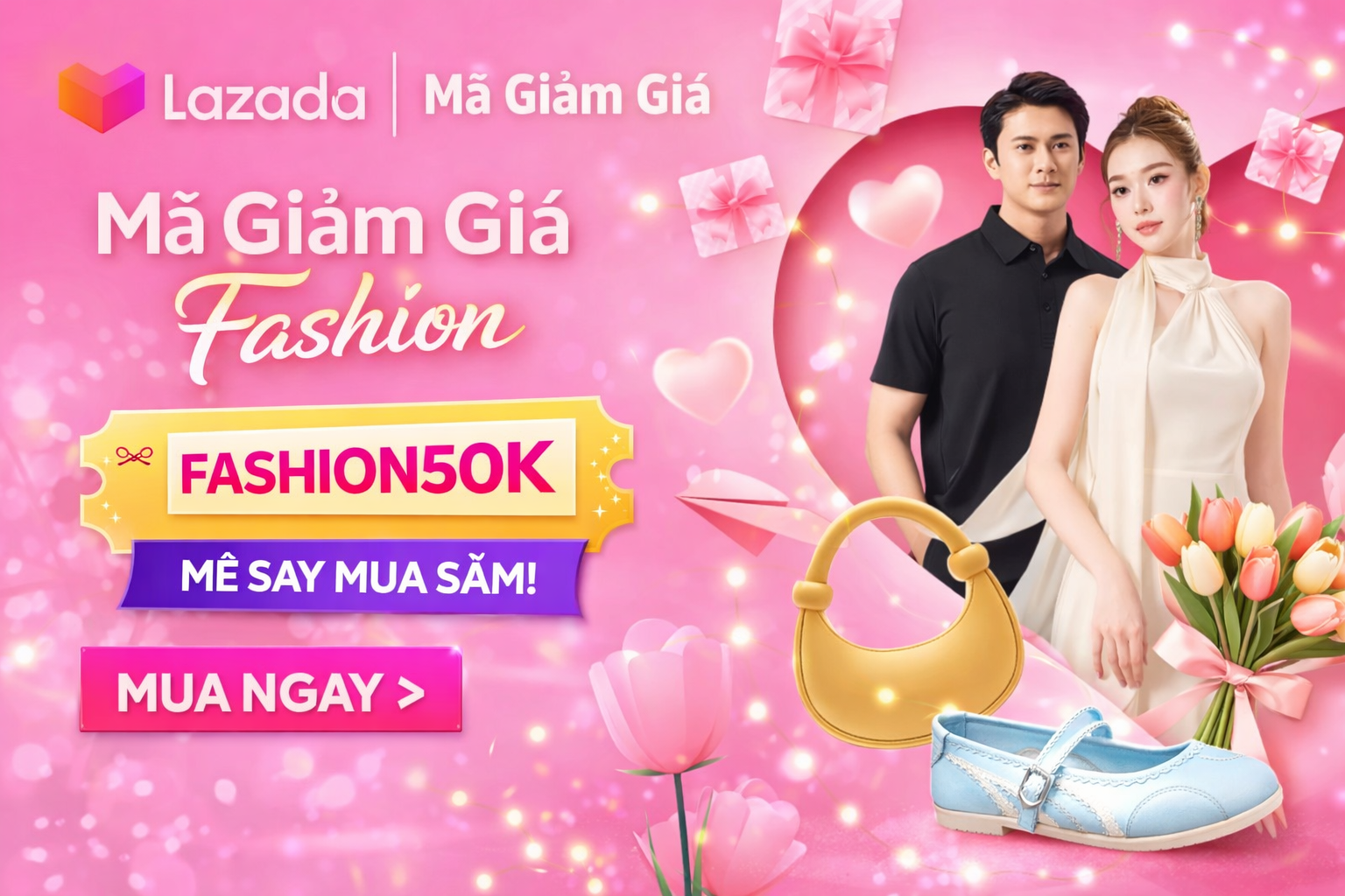Lazada Fashion – Ưu Đãi Ngập Tràn – Voucher 18% – Mua 2 Giảm thêm 10%
