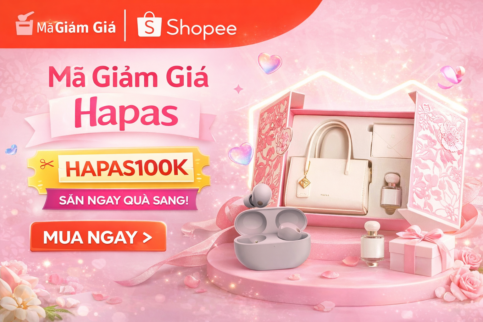 Hapas Official Store – Voucher Giảm 25%, tối đa 100K, ĐH Tối thiểu 250.000đ